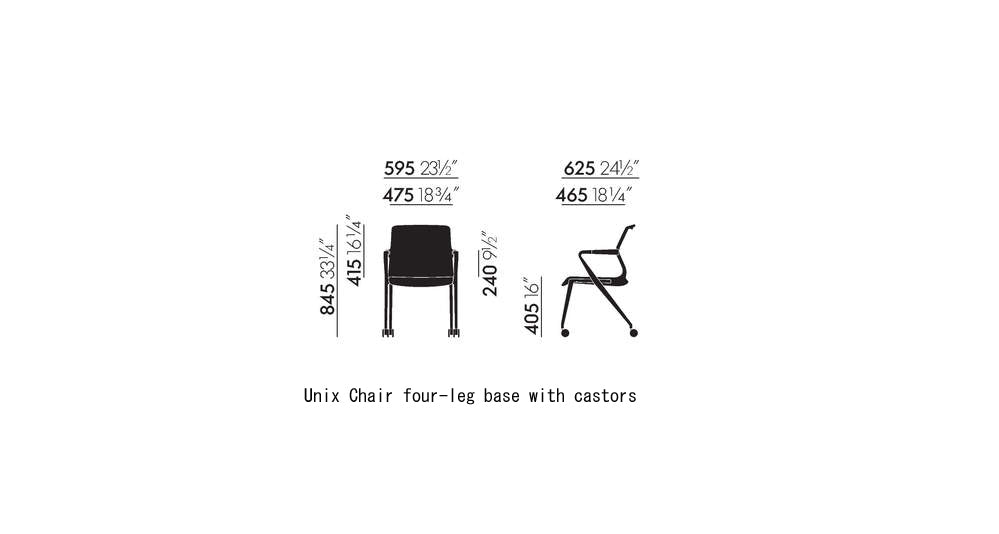 Unix Office Chair - Four Legged Base
