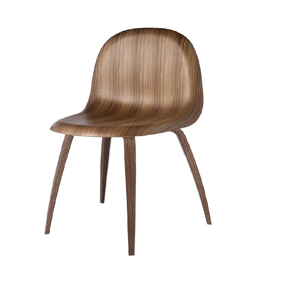 3D Dining Chair - Wood Base Dining Chair Gubi American Walnut 