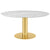 2.0 Round Dining Table Dining Tables Gubi Small Brass base White Carrara Marble