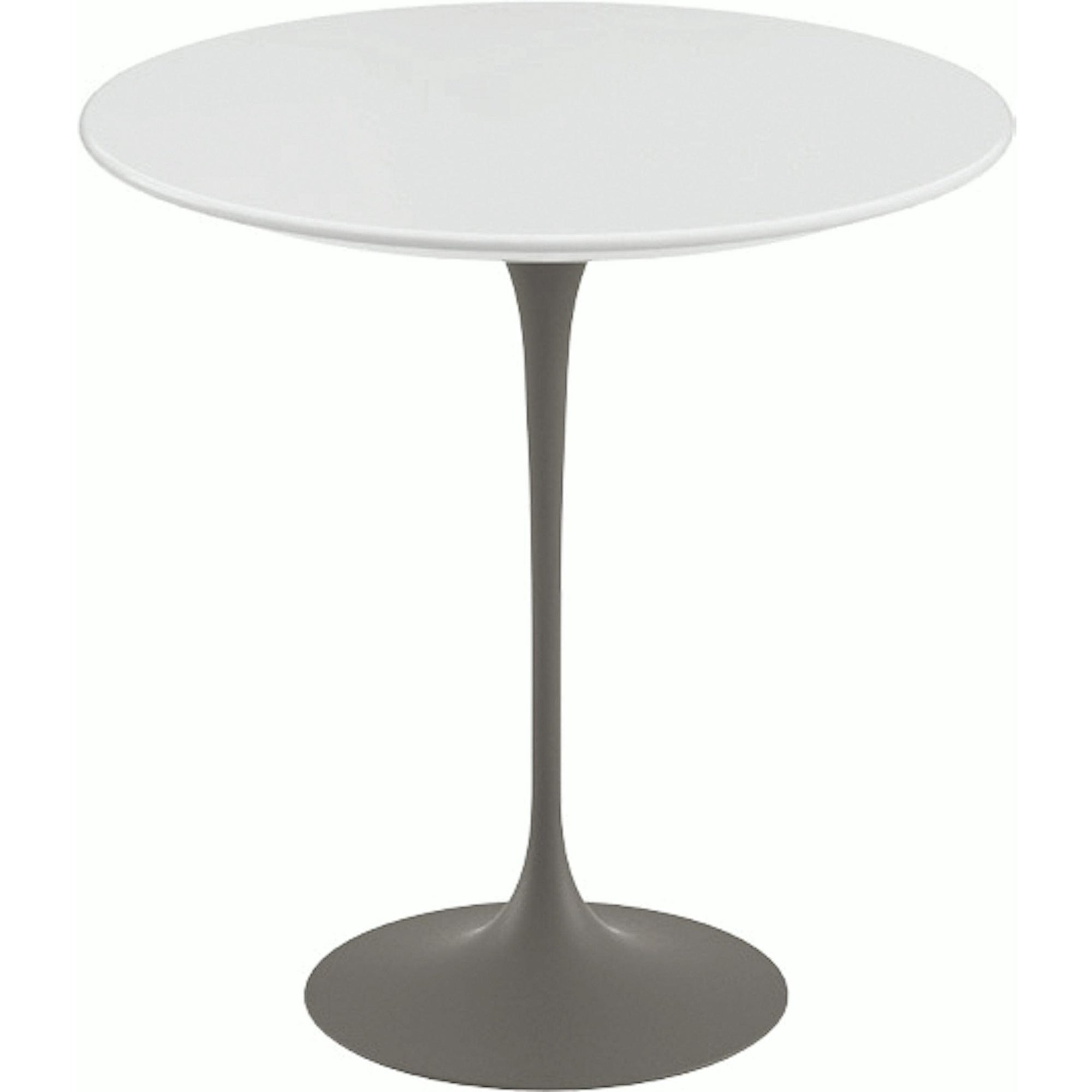 Saarinen Side Table - 20” Round side/end table Knoll Grey White laminate, Satin finish 