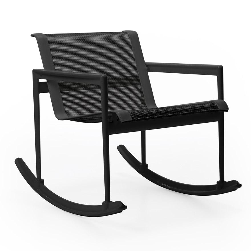 1966 Single Rocker lounge chair Knoll Onyx with Onyx Mesh & Strap 