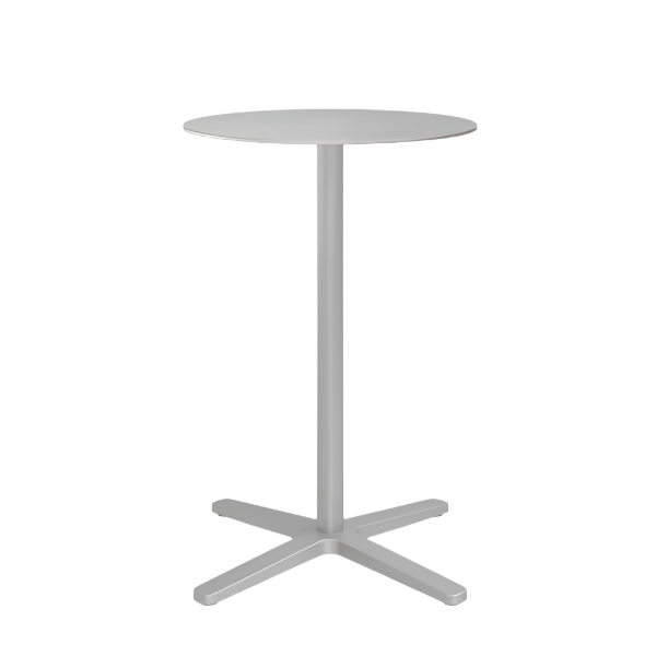 Emeco 2 Inch X Base Counter Table - Round bar seating Emeco 24" / 60cm Silver Powder Coated Hand Brushed Aluminum