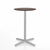 Emeco 2 Inch X Base Counter Table - Round bar seating Emeco 24" / 60cm Silver Powder Coated Walnut