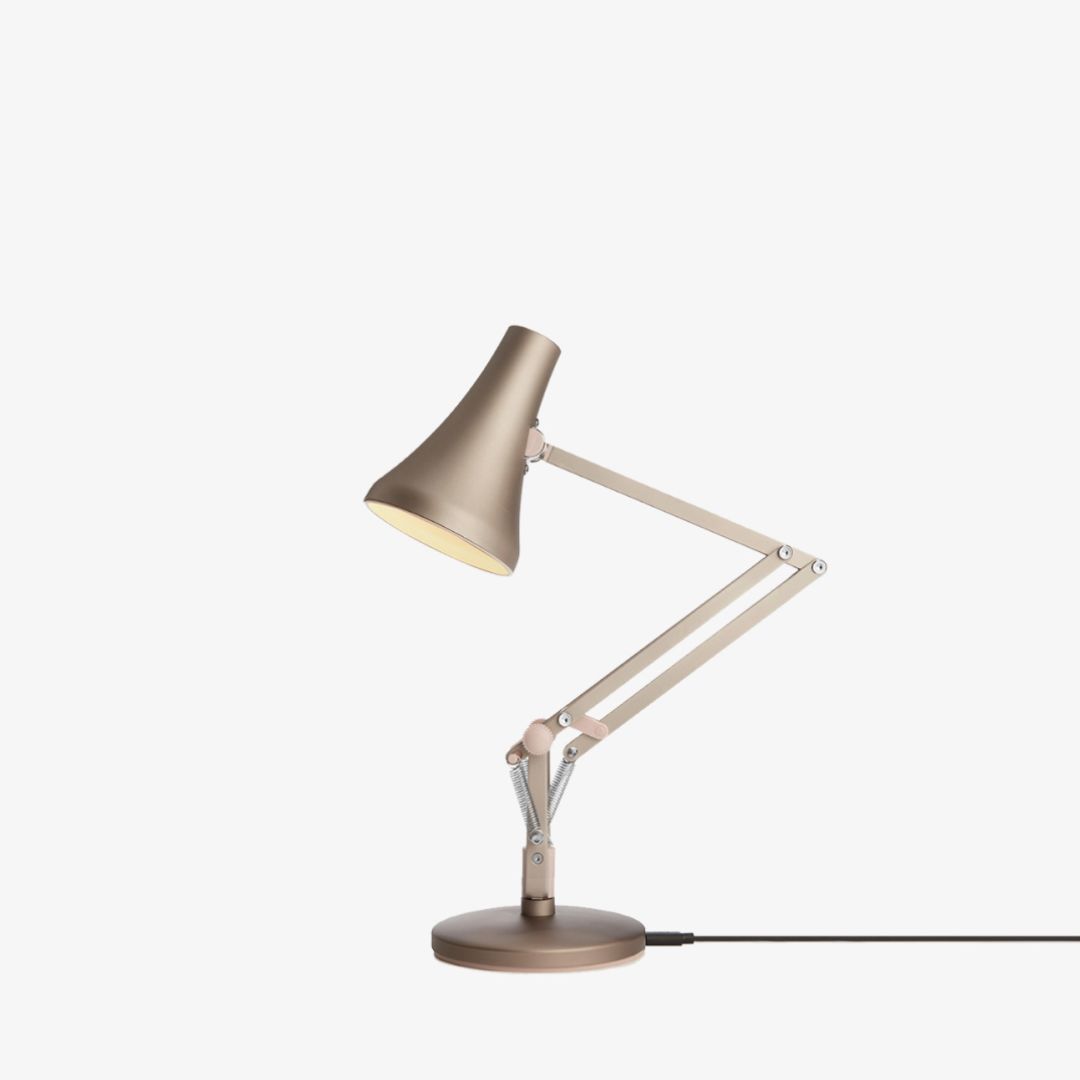 90 Mini Mini Desk Lamp Desk Lamp Anglepoise Warm Silver & Blush 