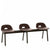 Alfi 3-Seat Low Back Bench Benches Emeco Dark Brown Dark Ash 