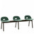 Alfi 3-Seat Low Back Bench Benches Emeco Green Dark Ash 