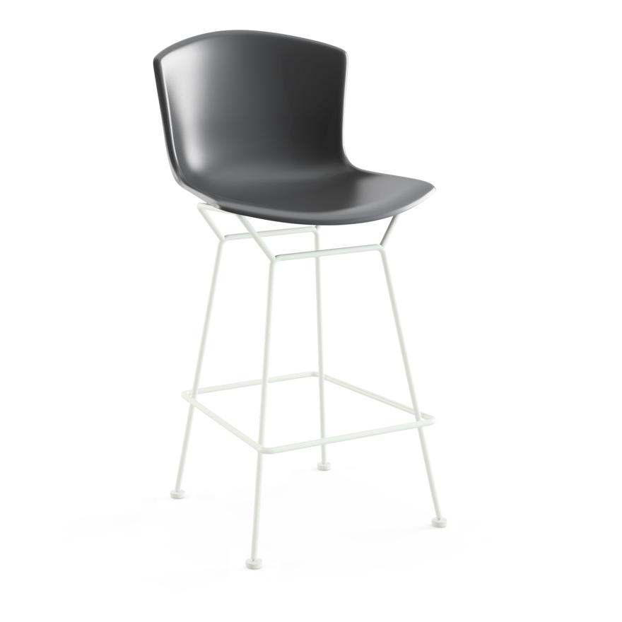 Bertoia Molded Shell Stool Stools Knoll Counter Height Medium Grey White