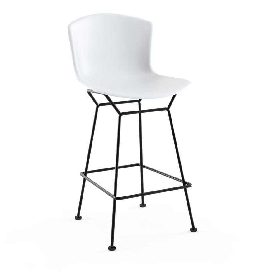 Bertoia Molded Shell Stool Stools Knoll Counter Height White Black