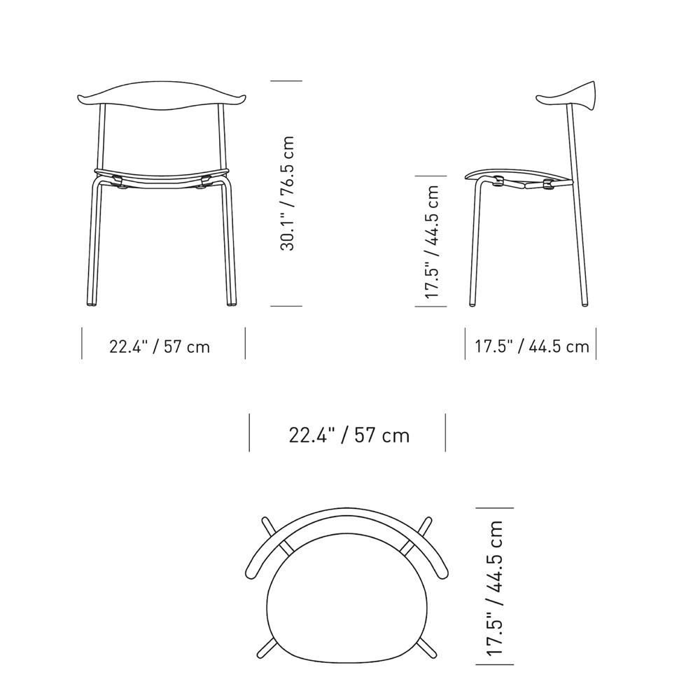 CH88p Stacking Chair With Upholstered Seat Side/Dining Carl Hansen 
