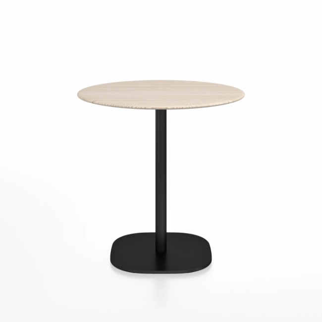 Emeco 2 Inch Flat Base Cafe Table - Round Top Coffee table Emeco Table Top 30" / 76 cm Black Powder Coated Ash Wood
