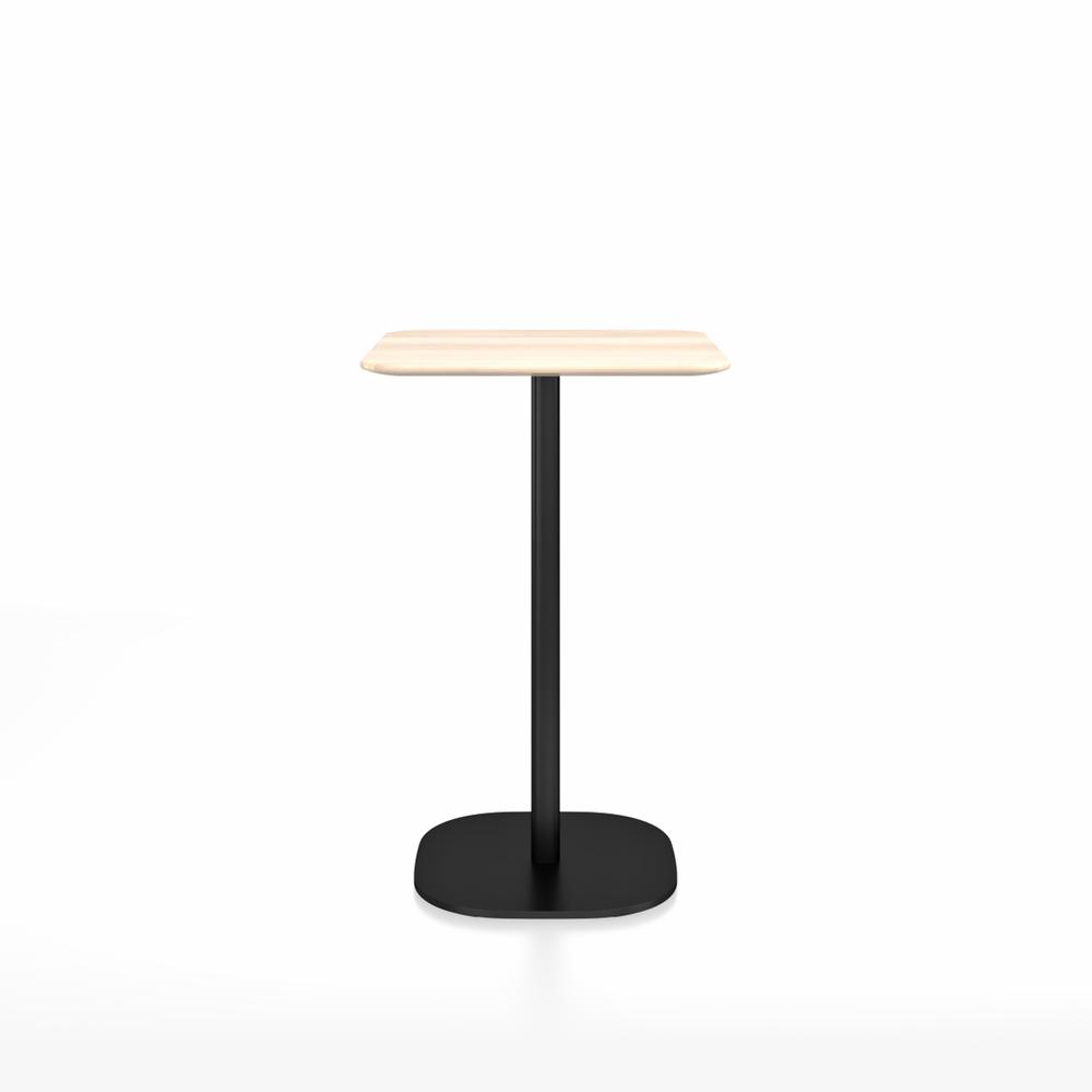 Emeco 2 Inch Flat Base Counter Height Table - Square Top Coffee table Emeco Table Top 24" Black Powder Coated Aluminum Accoya Wood