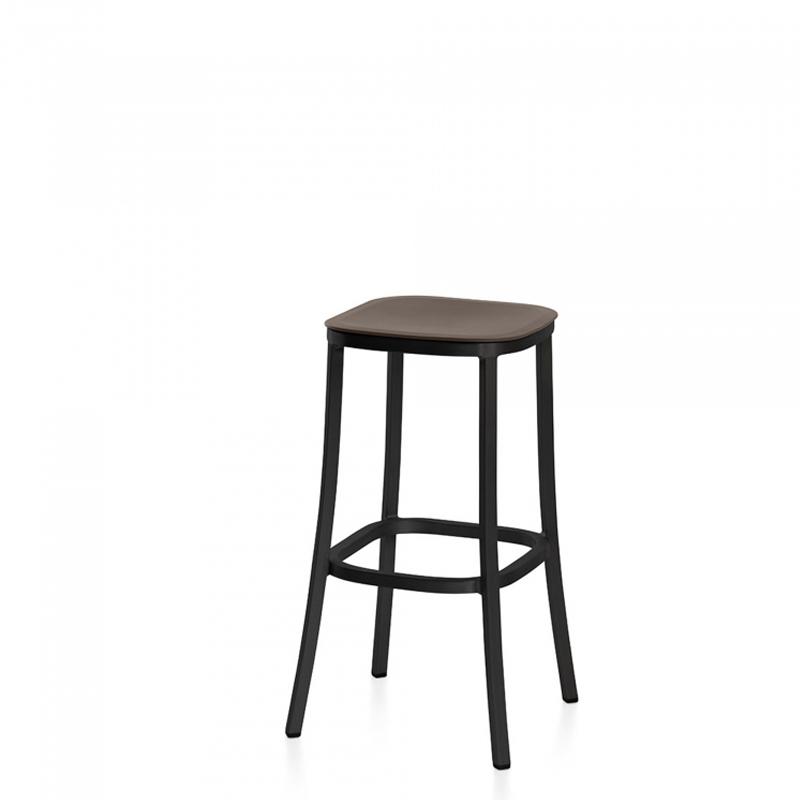 Emeco 1 Inch Bar Stool Stools Emeco DARK POWDER COATED ALUMINUM BROWN 