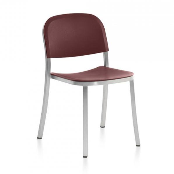 Emeco 1 Inch Stacking Chair Chairs Emeco HAND BRUSHED ALUMINUM BORDEAUX 