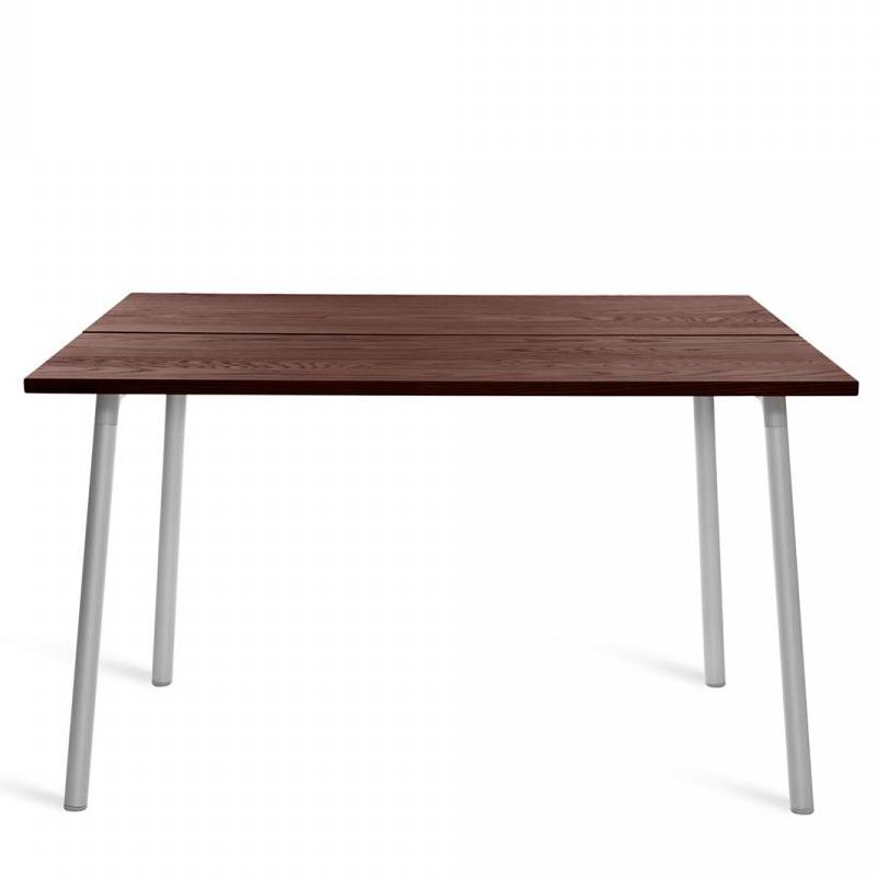Emeco Run Table 48" table Emeco CLEAR ALUMINUM FRAME WALNUT 