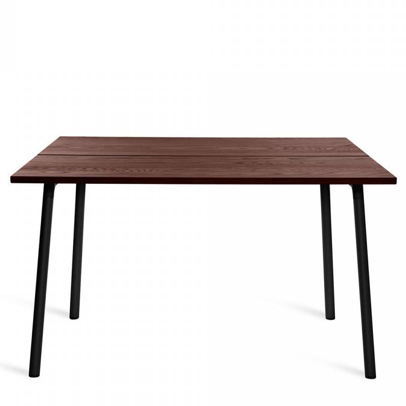 Emeco Run Table 48" table Emeco BLACK POWDER COATED FRAME WALNUT 