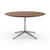 Florence Knoll 54" Round Table Dining Tables Knoll Polished chrome Medium Brown Mahogany 