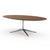 Florence Knoll 96" Oval Table Dining Tables Knoll Polished chrome Medium Brown Mahogany 