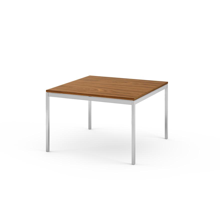 Florence Knoll Small End Table Coffee Tables Knoll Polished chrome Light Walnut 
