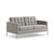 Florence Knoll Relaxed Settee sofa Knoll Ultrasuede - Silver 