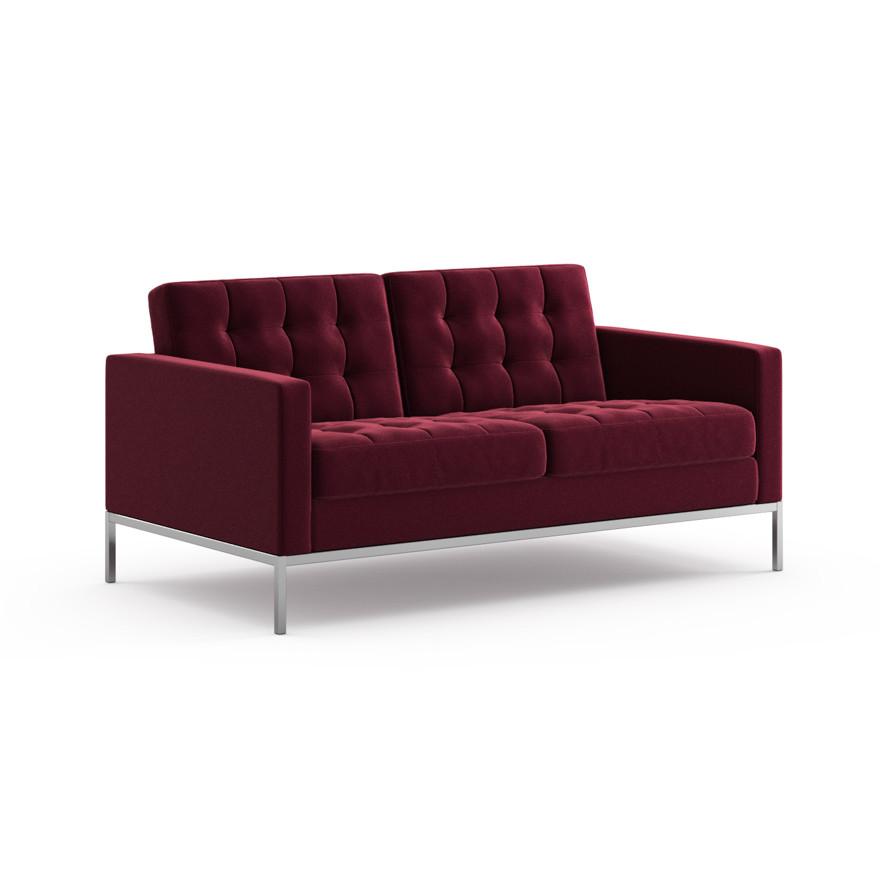 Florence Knoll Relaxed Settee sofa Knoll Knoll Velvet - Wine 