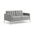 Florence Knoll Relaxed Settee sofa Knoll Knoll Velvet - Silver 