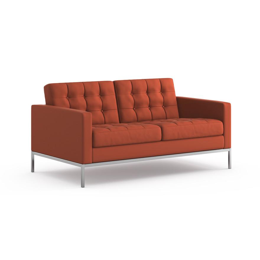 Florence Knoll Relaxed Settee sofa Knoll Volo Leather - Kilim 