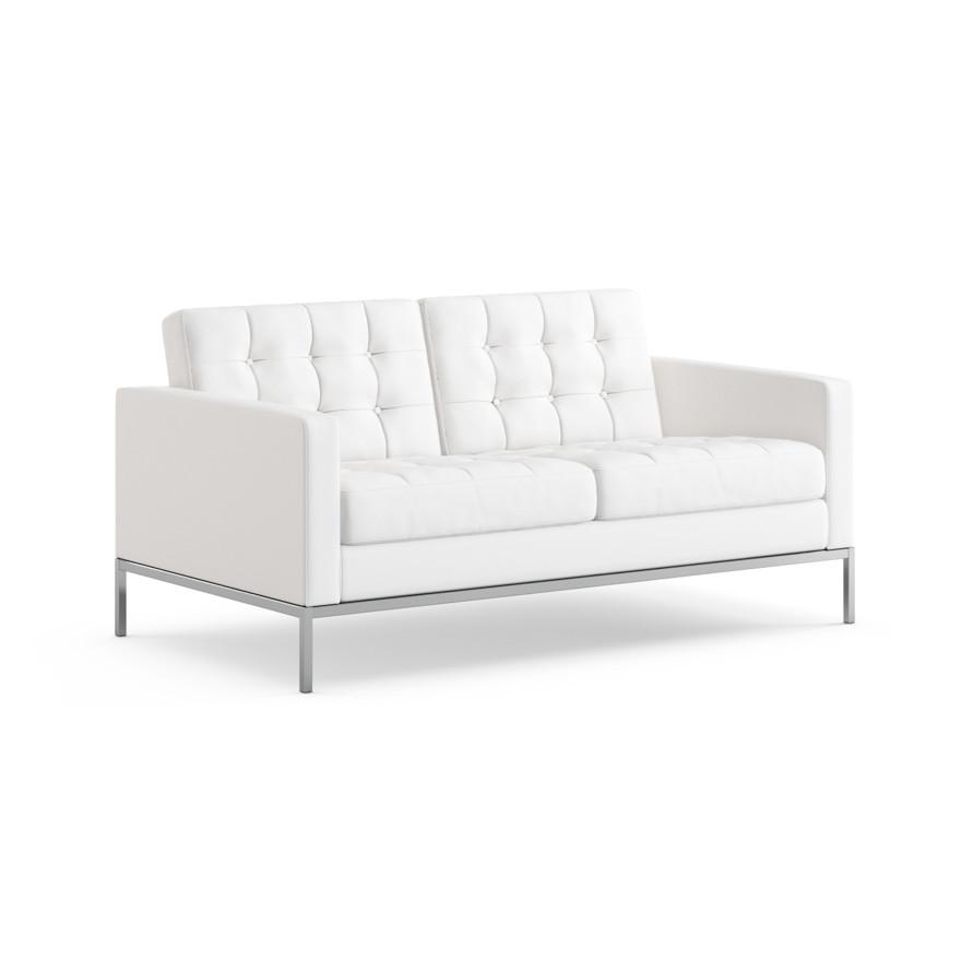 Florence Knoll Relaxed Settee sofa Knoll Acqua Leather - Bering Sea 