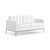 Florence Knoll Relaxed Settee sofa Knoll Acqua Leather - Bering Sea 