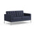 Florence Knoll Relaxed Settee sofa Knoll Acqua Leather - Cote d'Azur 