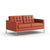 Florence Knoll Relaxed Settee sofa Knoll Sabrina Leather - Nasturtium 