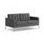 Florence Knoll Relaxed Settee sofa Knoll Sabrina Leather - Thundercloud 