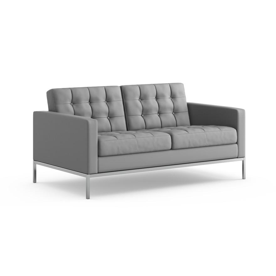 Florence Knoll Relaxed Settee sofa Knoll Sabrina Leather - Lahaina 