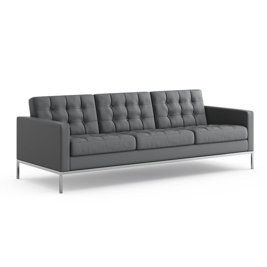 Florence Knoll Relaxed Sofa sofa Knoll Prairie Leather - Sterling 