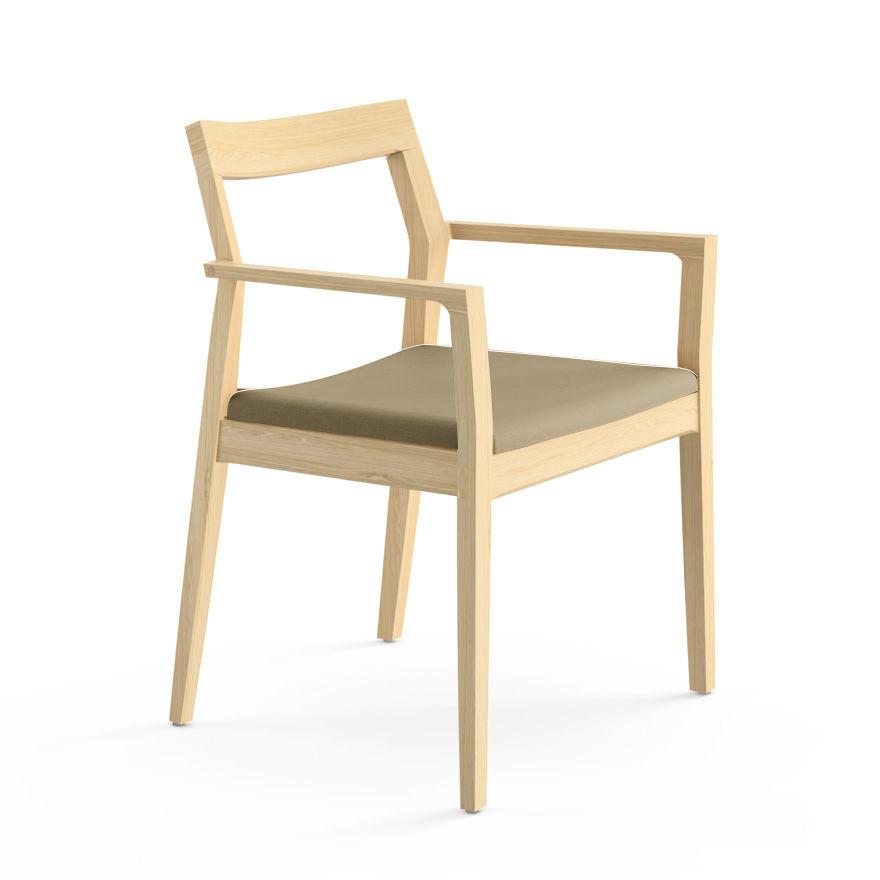 Krusin Armchair Side/Dining Knoll Natural Oak Flax Classic Boucle 