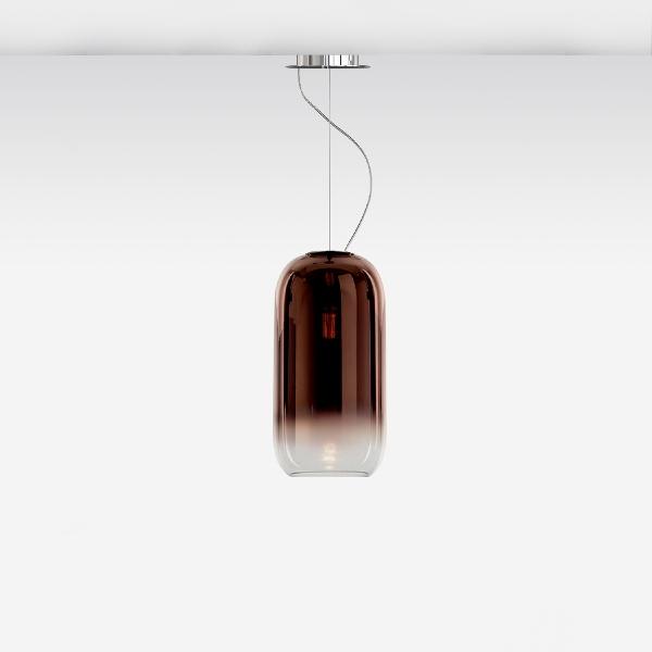 Gople Suspension Extended Length Pendant Lights Artemide Copper 