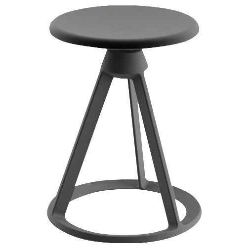 Piton Outdoor Fixed-Height Stool Outdoors Knoll Jet Black Metallic Grey 