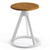Piton Indoor Fixed-Height Stool Stools Knoll Teak White 
