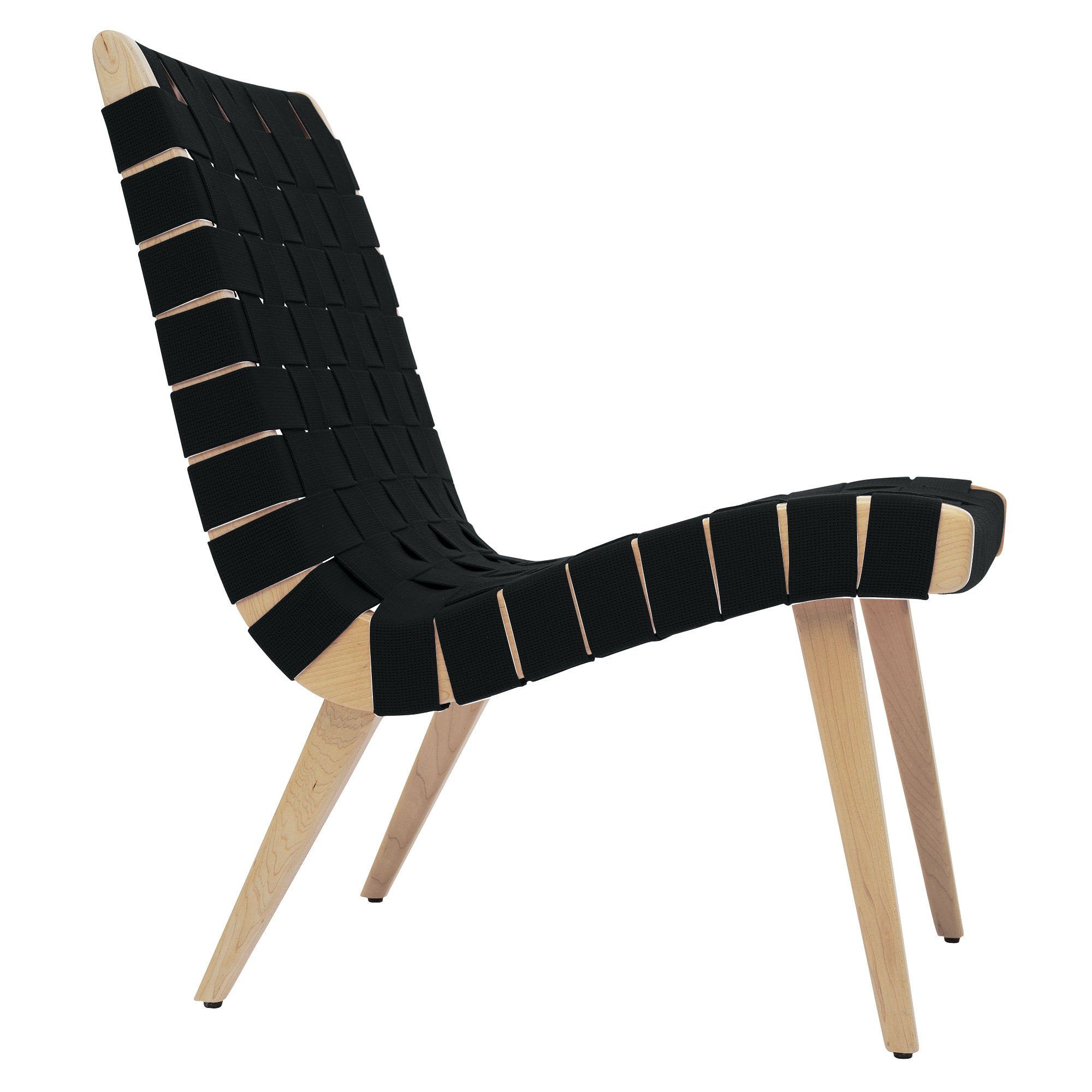 Risom Lounge Chair lounge chair Knoll Clear Maple Licorice Cotton-Nylon Webbing 