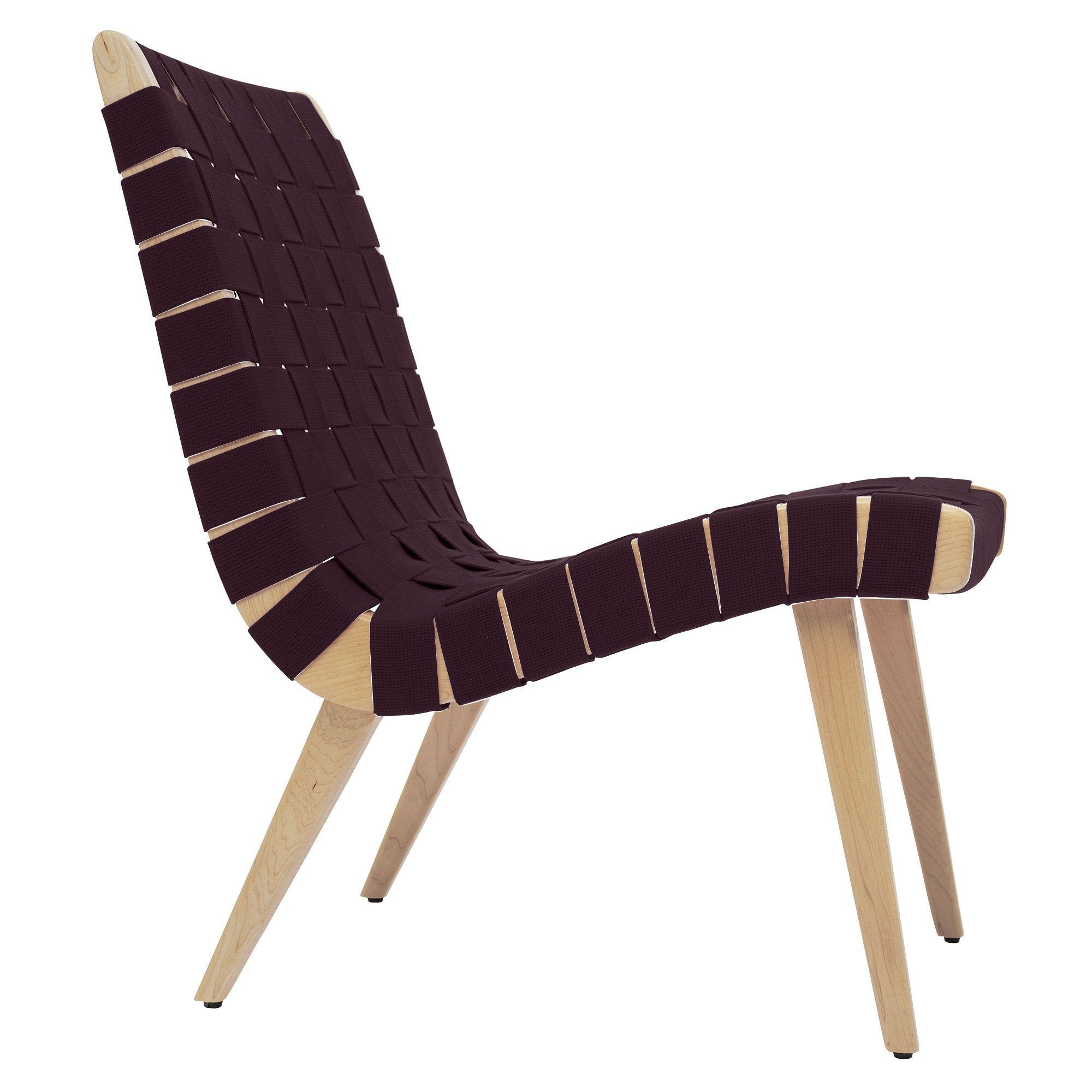 Risom Lounge Chair lounge chair Knoll Clear Maple Aubergine Cotton Webbing 
