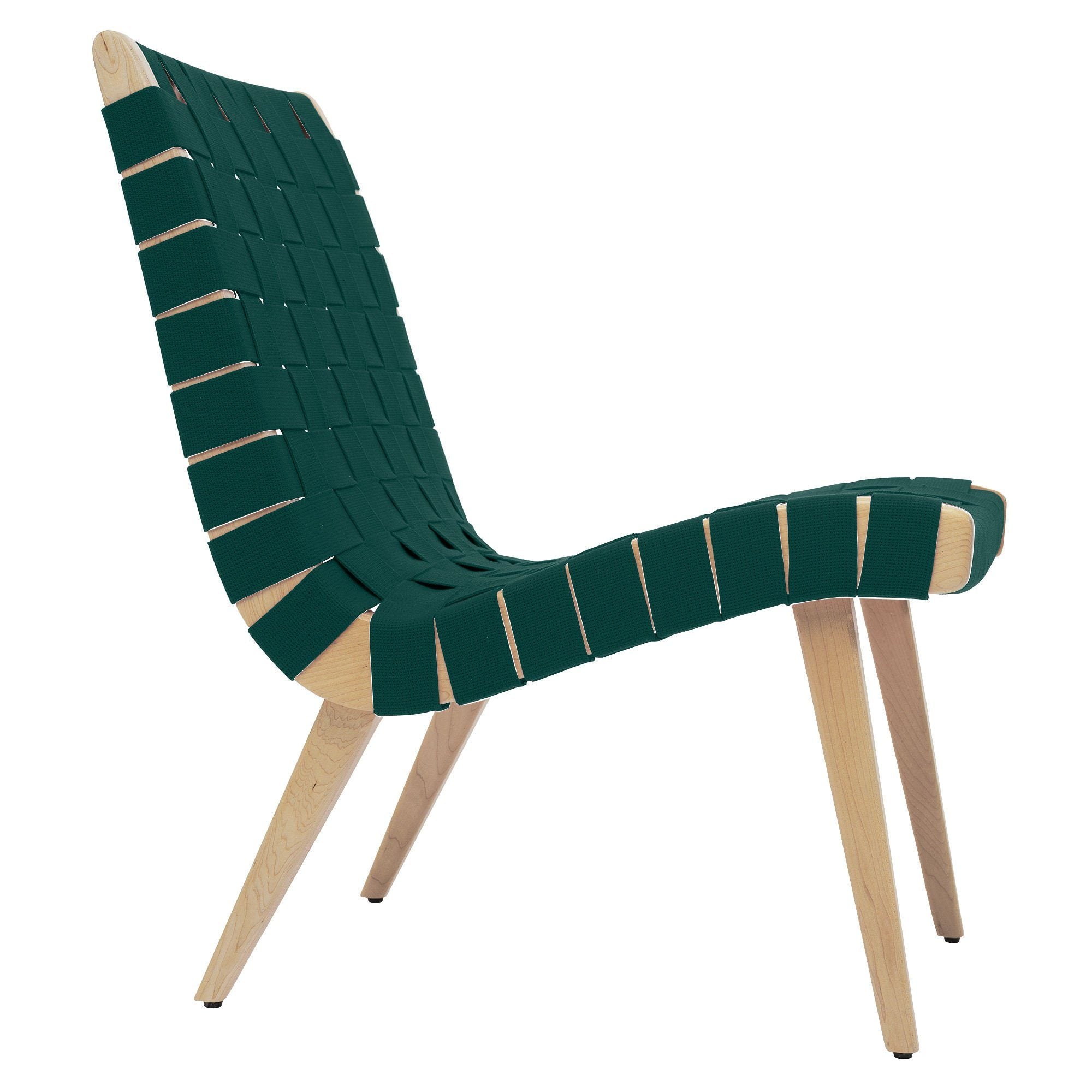 Risom Lounge Chair lounge chair Knoll Clear Maple Forest Green Cotton Webbing 