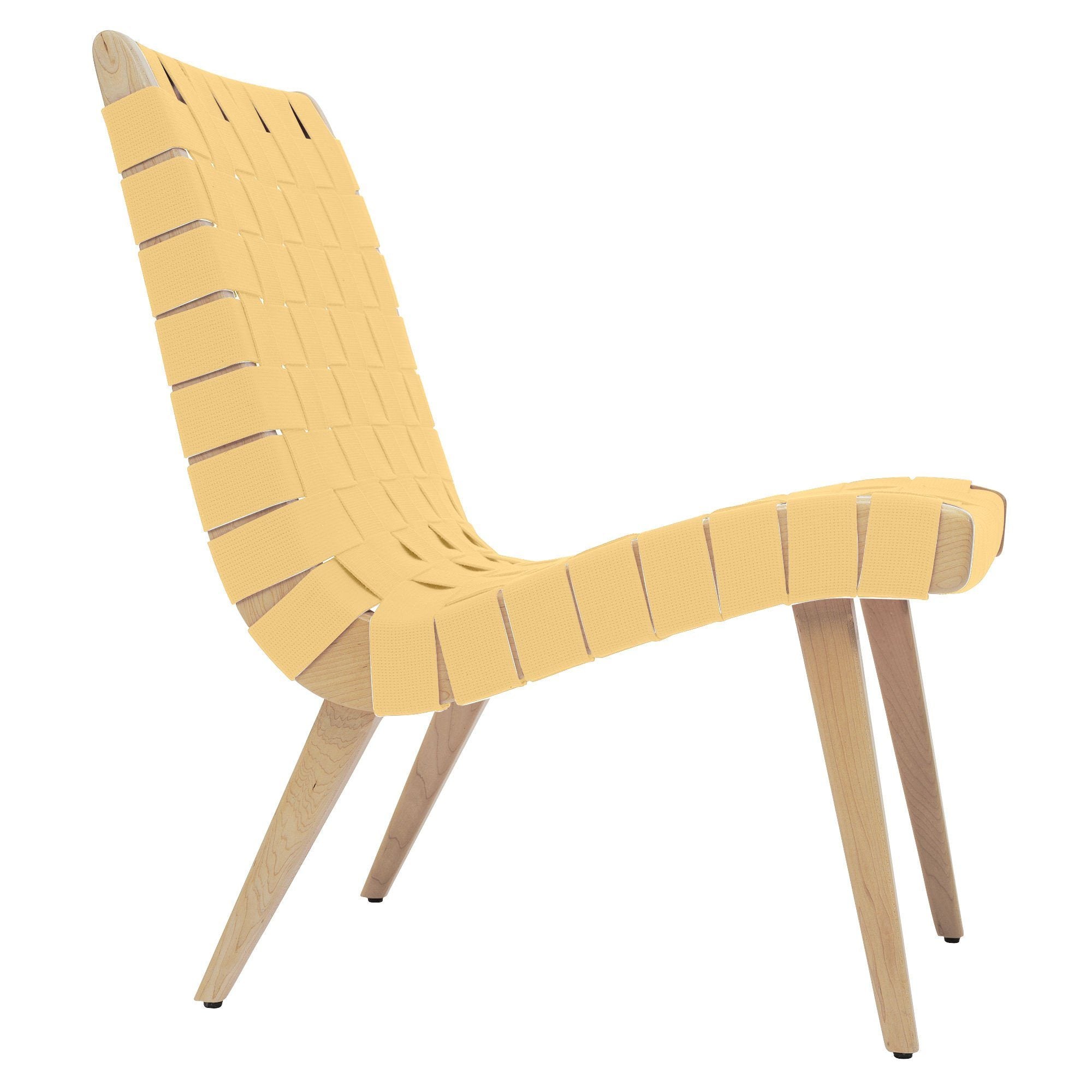 Risom Lounge Chair lounge chair Knoll Clear Maple Maize Cotton Webbing 