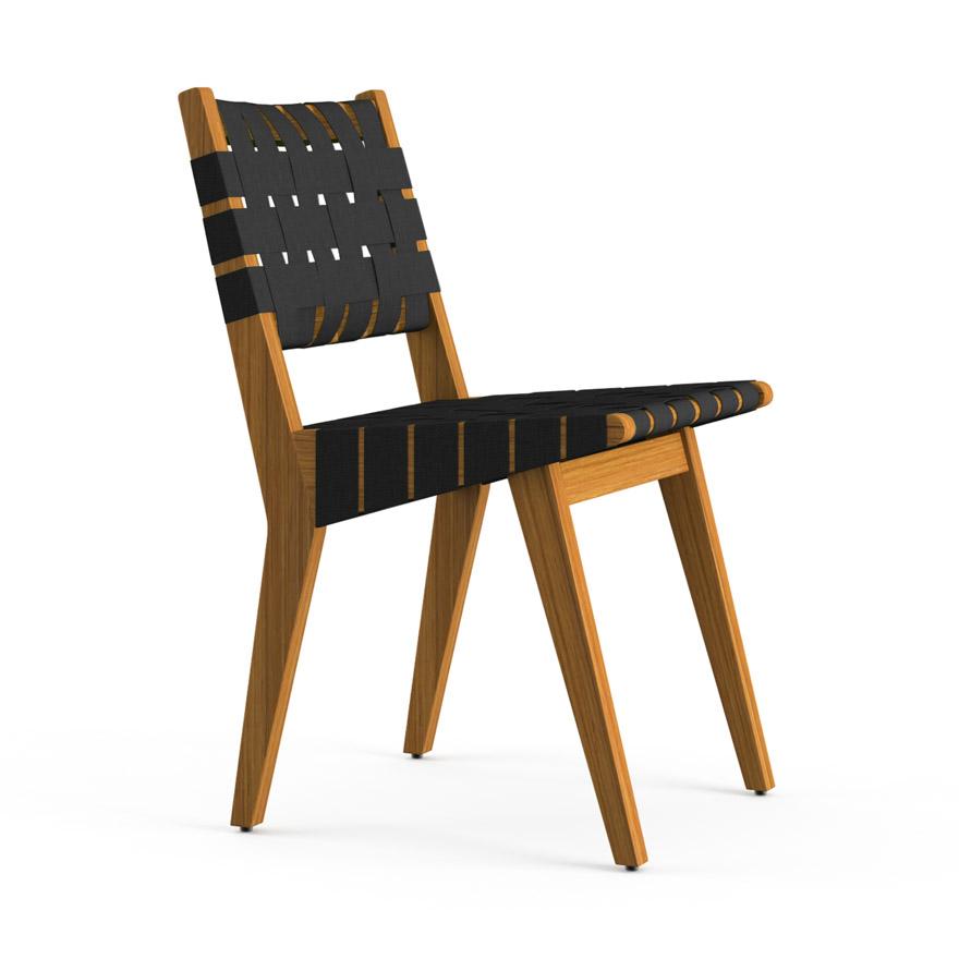 Risom Outdoor Side Chair Outdoors Knoll Charcoal Sunbrella Webbing 