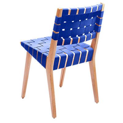 Risom Side Chair with Webbed Back Side/Dining Knoll Maple Blueberry Nylon Webbing 