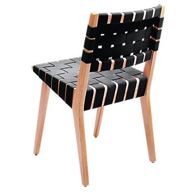 Risom Side Chair with Webbed Back Side/Dining Knoll Maple Licorice Nylon Webbing 