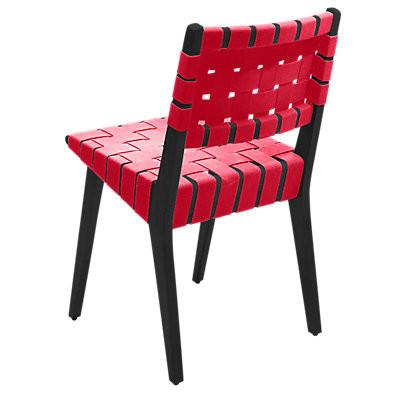 Risom Side Chair with Webbed Back Side/Dining Knoll Ebonized Maple Red Cotton Webbing 