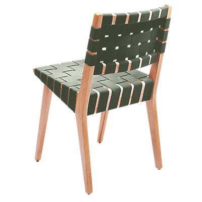 Risom Side Chair with Webbed Back Side/Dining Knoll Maple Khaki Cotton Webbing 