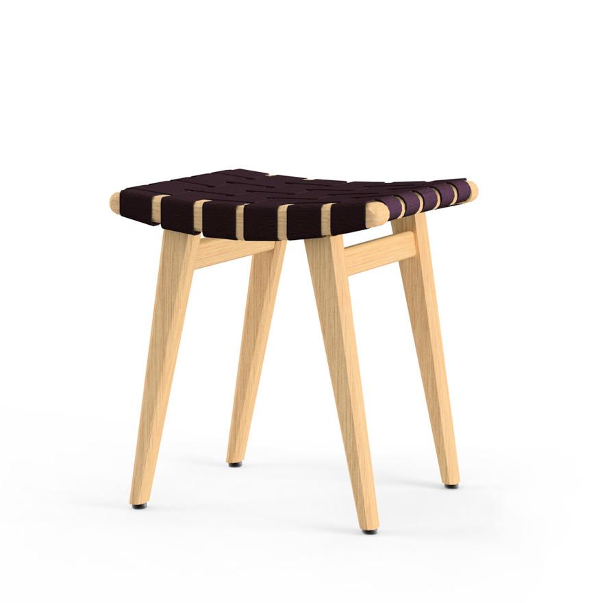 Risom Stool Stools Knoll Clear Maple Aubergine Cotton 