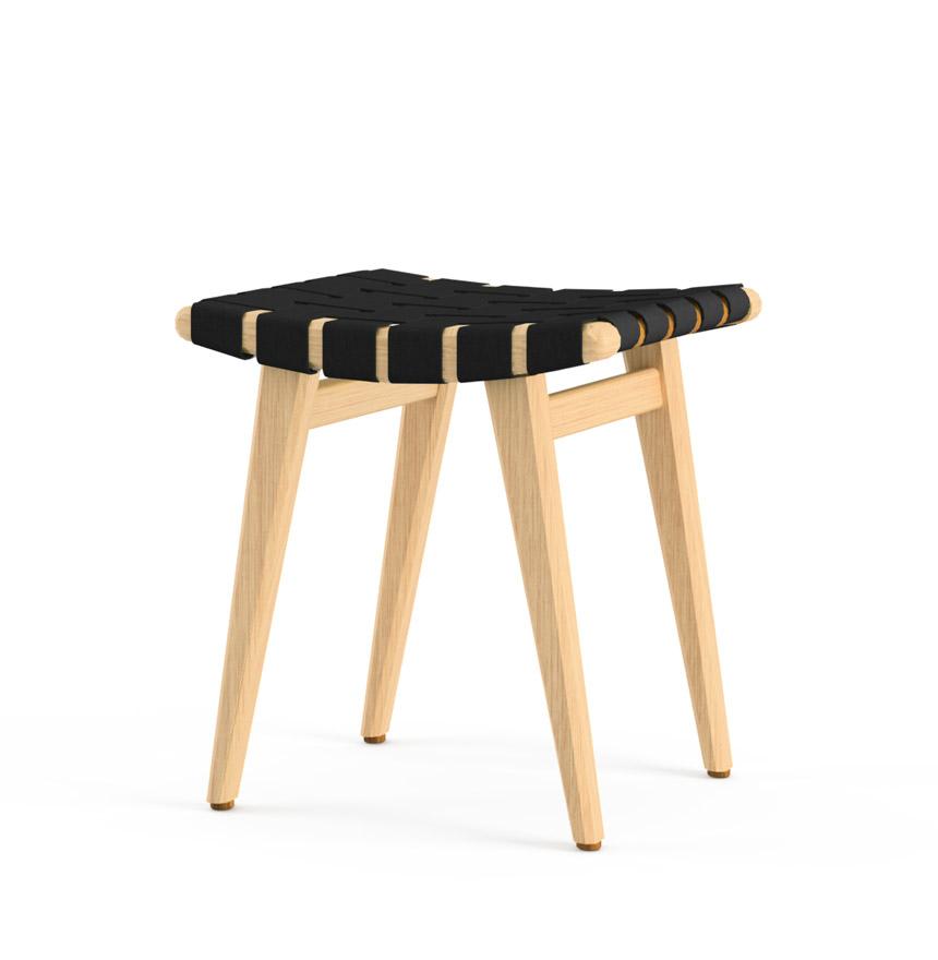 Risom Stool Stools Knoll Clear Maple Charcoal Sunbrella 