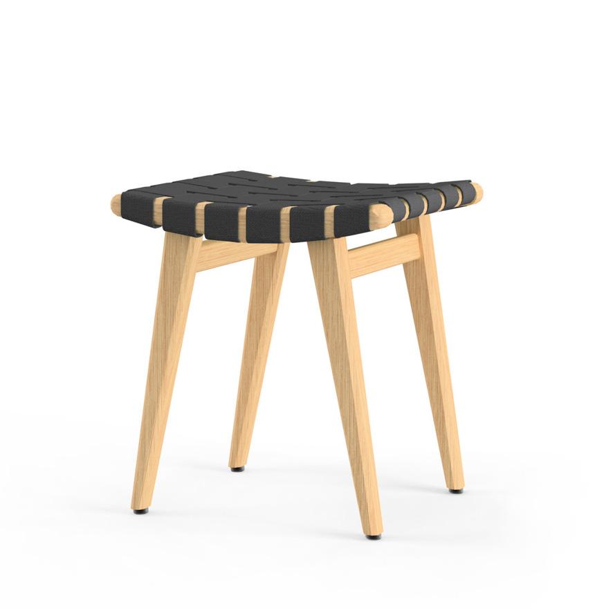 Risom Stool Stools Knoll Clear Maple Dark Grey Cotton 