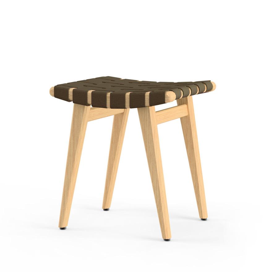 Risom Stool Stools Knoll Clear Maple Khaki Cotton 